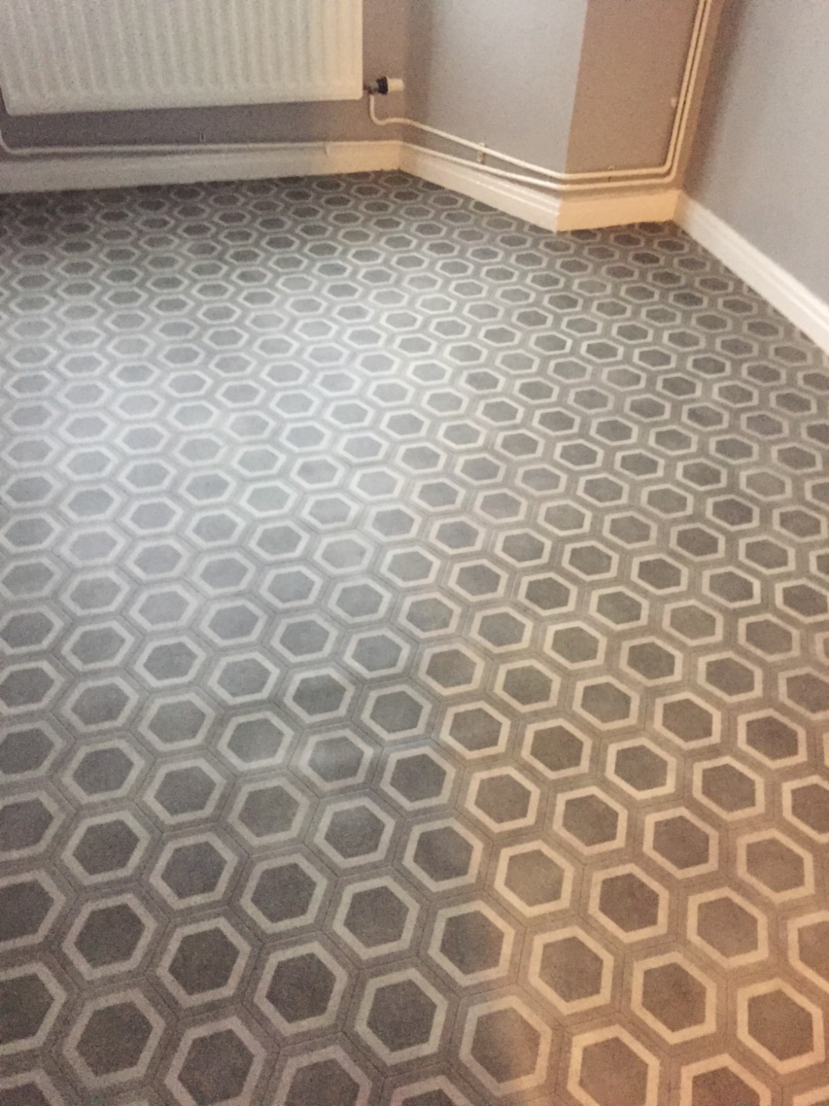 patterned vinyl flooring in living area
